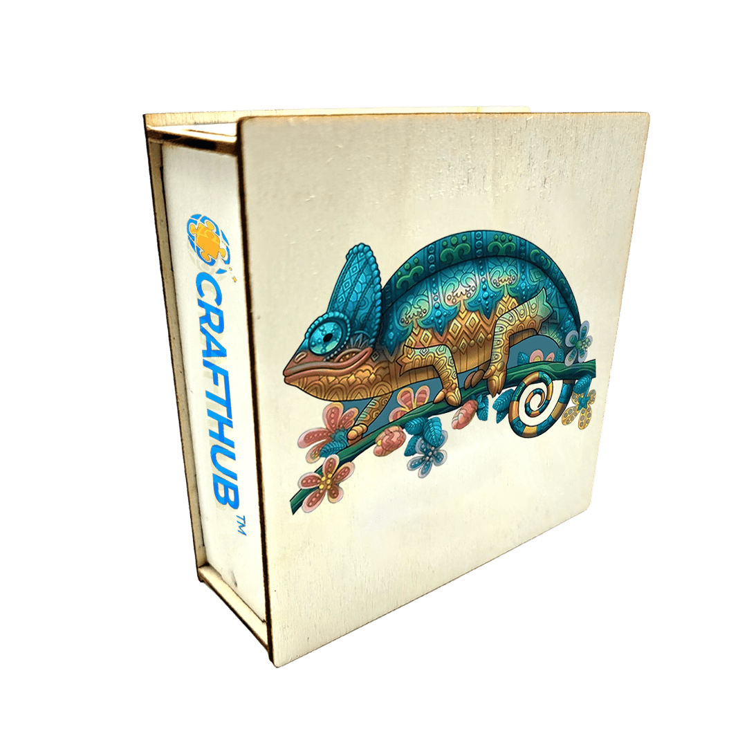 A3+Wooden Box Chameleon - Jigsaw Puzzle